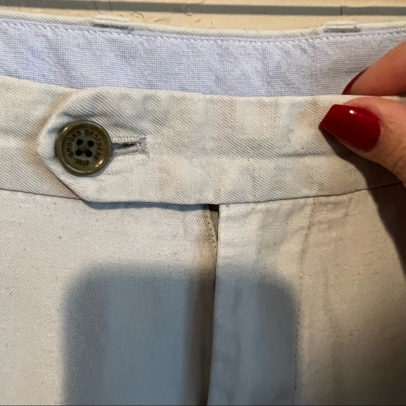 Brooks Brother Irish Linen Cotton Blend Light Baby Blue Chino Pants - Picture 4 of 9